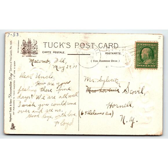 Memorial Decoration Day Postcard Military Soldier Veteran USA Flags Tuck 158 - Picture 2 of 2